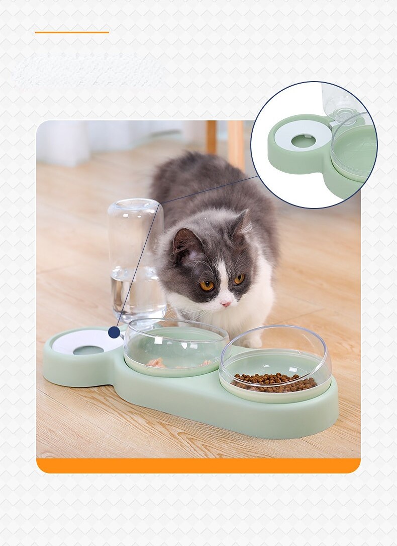 3-in-1 Pet Feeder and Water Dispenser Stand
