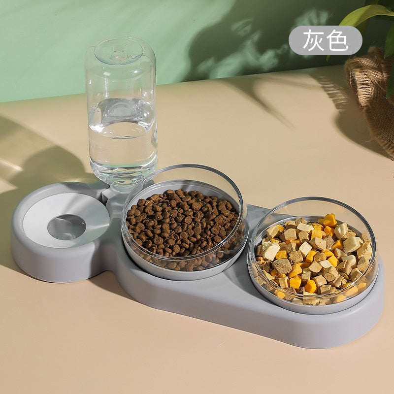 3-in-1 Pet Feeder and Water Dispenser Stand