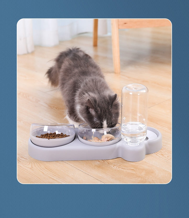 3-in-1 Pet Feeder and Water Dispenser Stand
